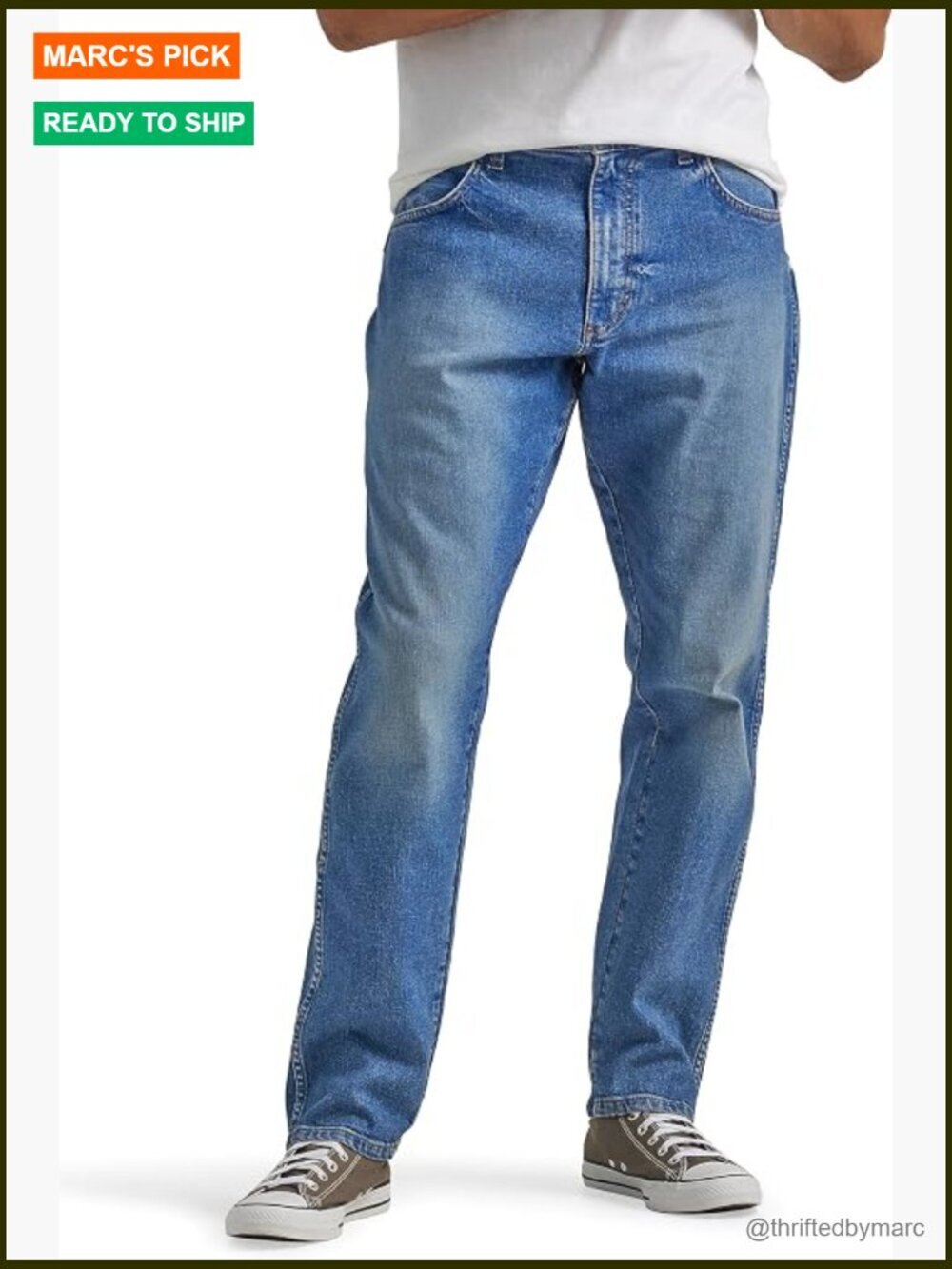 Relaxed Fit Tapered Jeans - Cotton Stretch Denim
